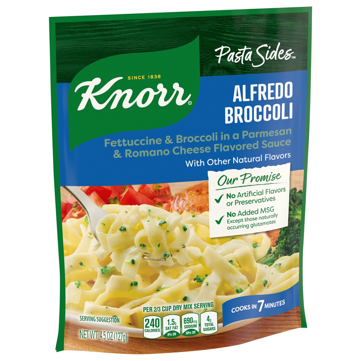 slide 2 of 5, Knorr Pasta Sides Alfredo Broccoli Fettuccine, 4.5 oz, 4.5 oz