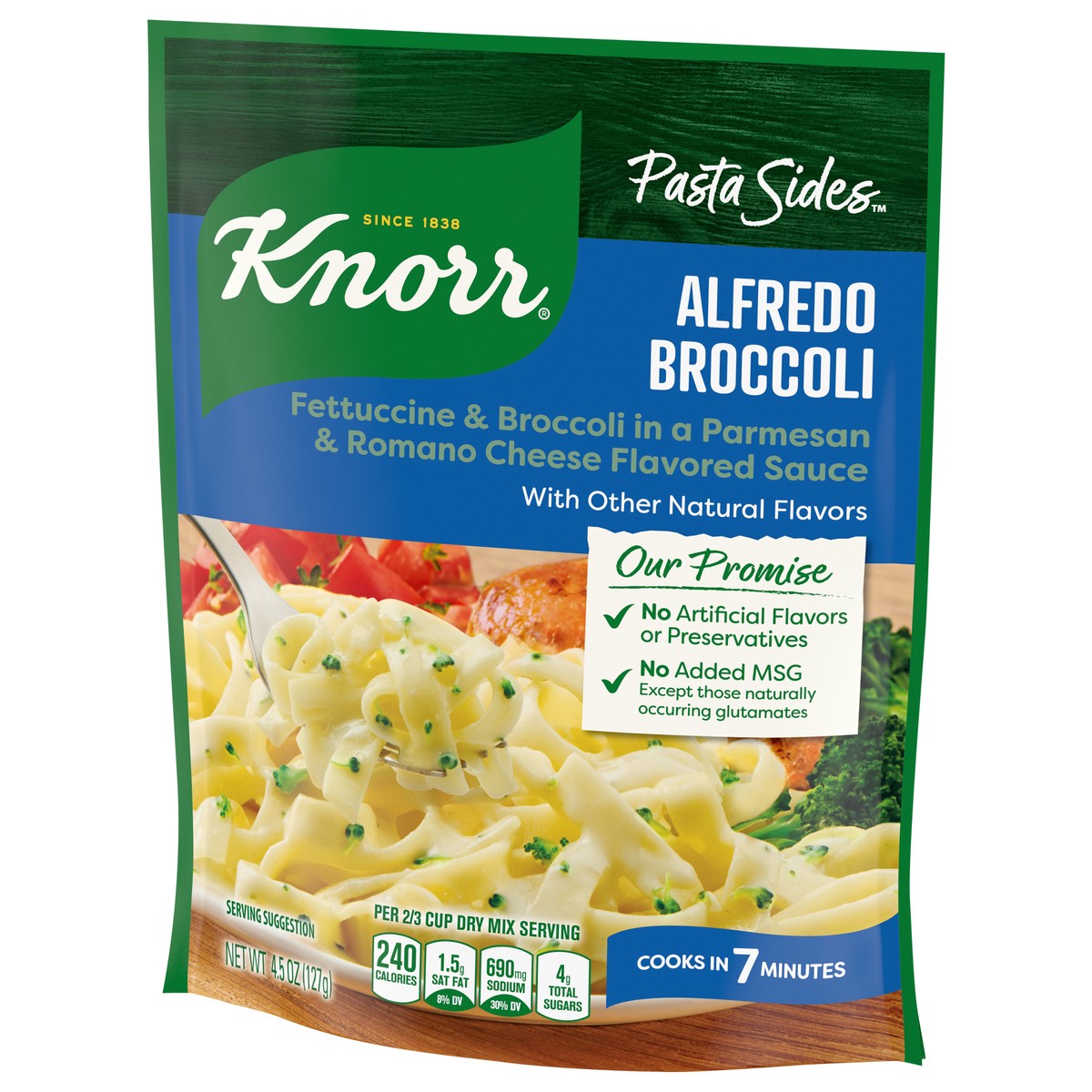 slide 5 of 5, Knorr Pasta Sides Alfredo Broccoli Fettuccine, 4.5 oz, 4.5 oz