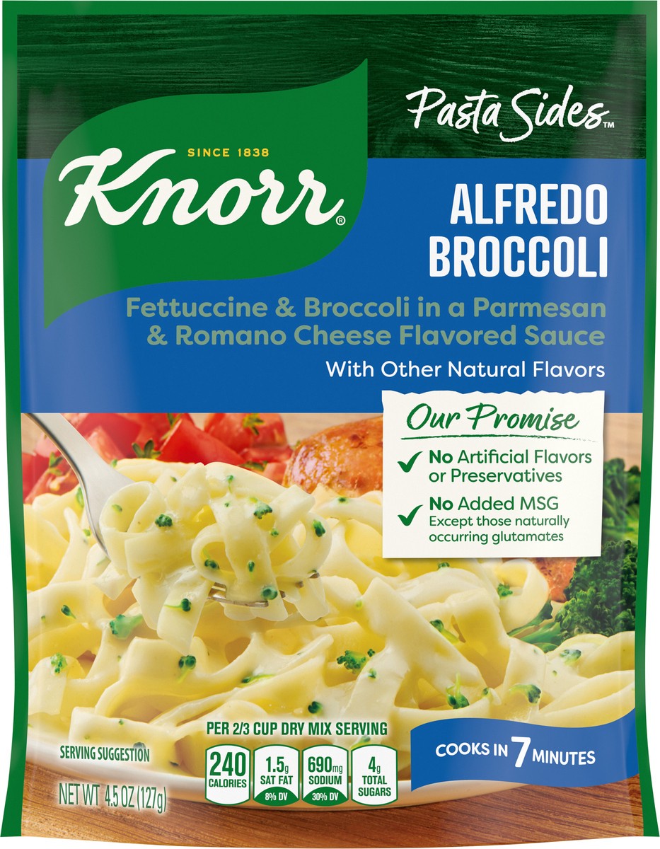 slide 4 of 5, Knorr Pasta Sides Alfredo Broccoli Fettuccine, 4.5 oz, 4.5 oz