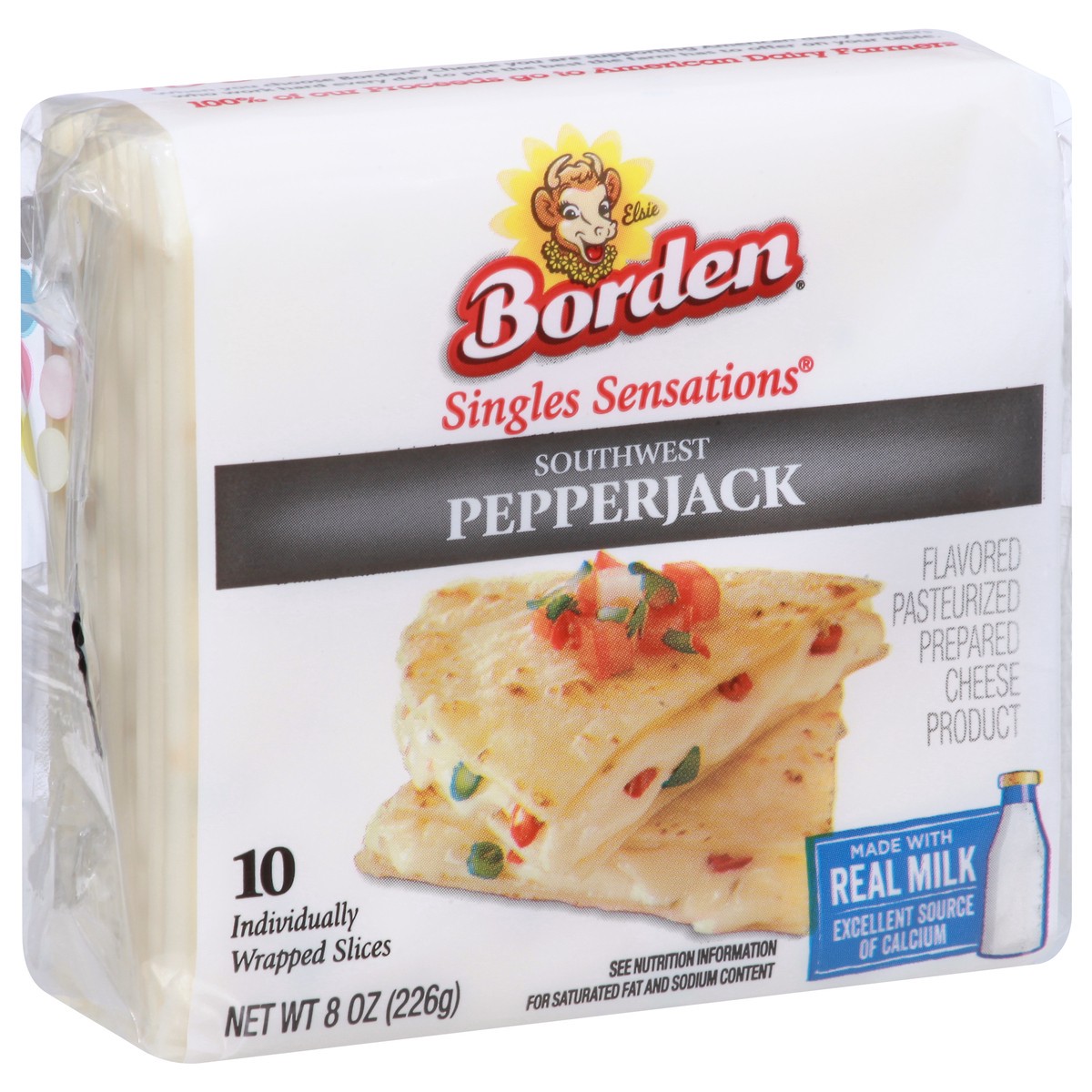 slide 5 of 13, Borden Singles Sensations Southwest Pepperjack Cheese Slices 10 ea, 10 ct