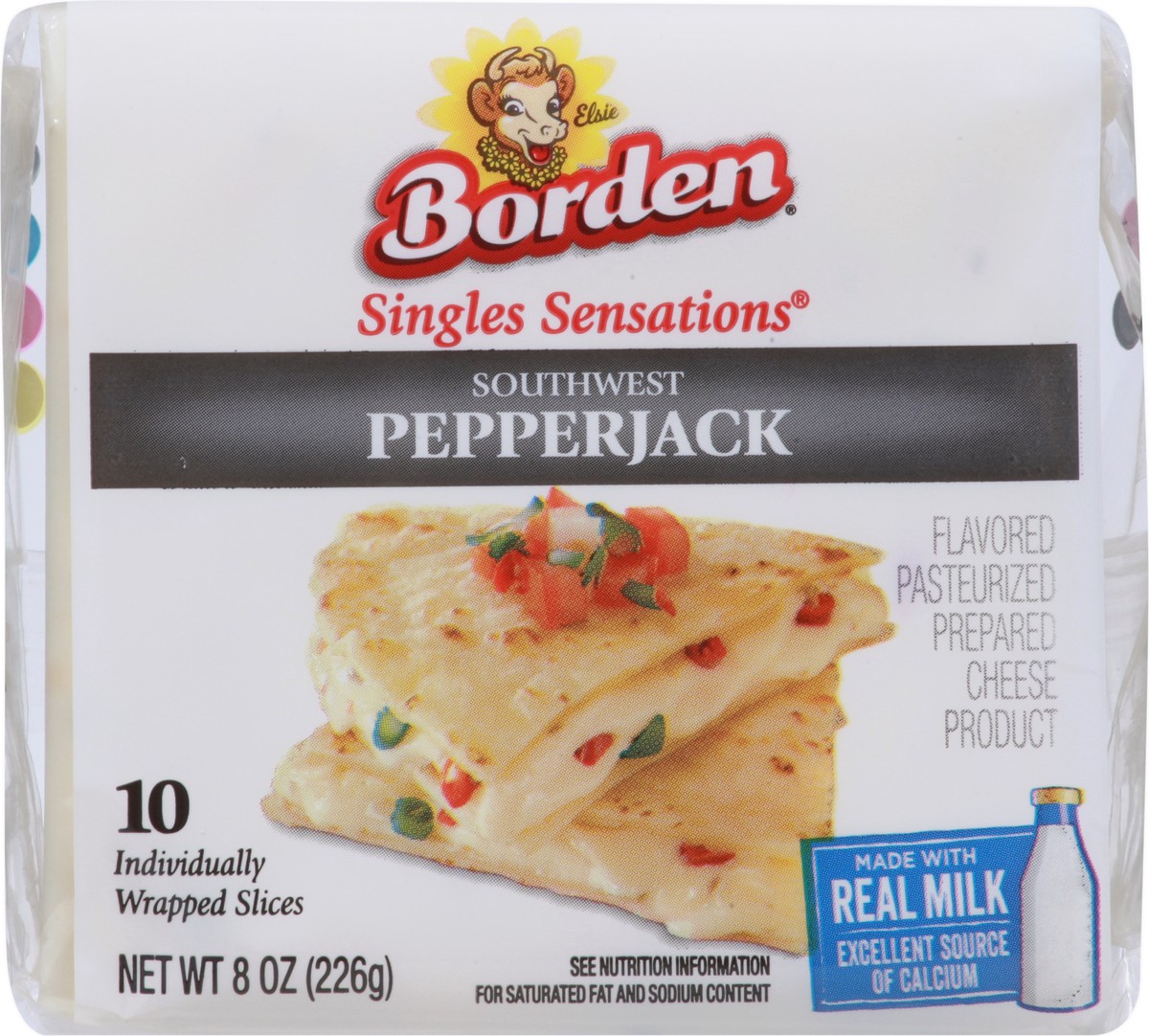 slide 6 of 13, Borden Singles Sensations Southwest Pepperjack Cheese Slices 10 ea, 10 ct