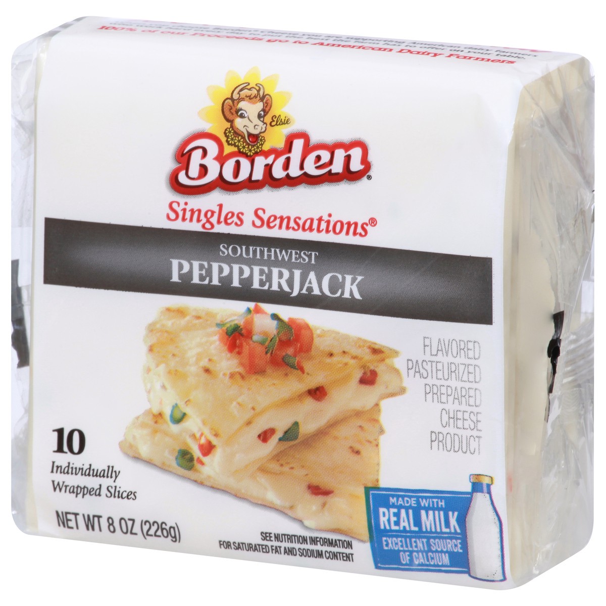 slide 12 of 13, Borden Singles Sensations Southwest Pepperjack Cheese Slices 10 ea, 10 ct