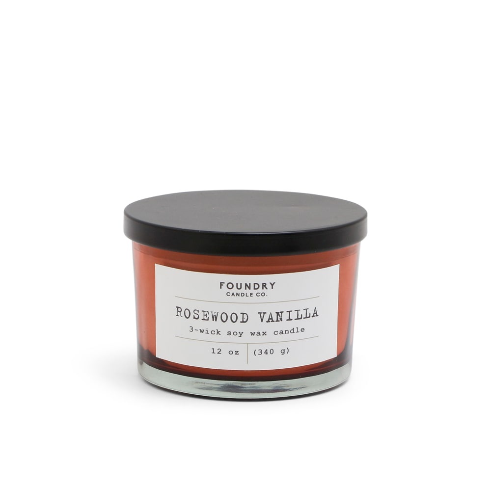 slide 1 of 1, Foundry Candle Co. Typewriter Rosewood Vanilla 3-Wick Scented Candle - Rust, 12 oz
