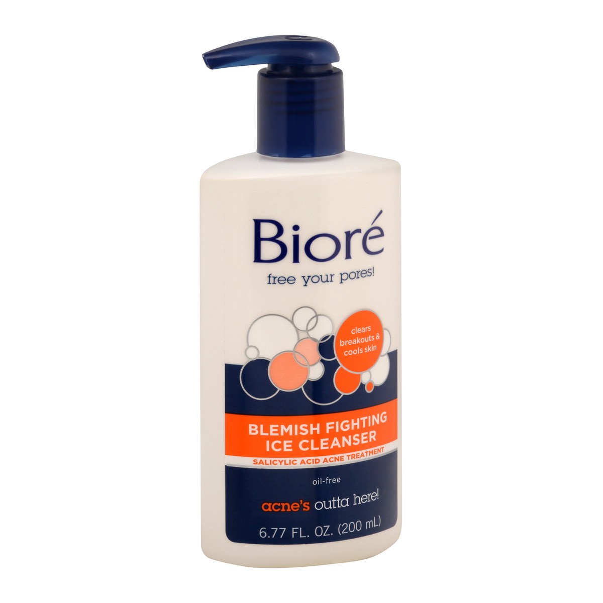 slide 3 of 9, Biore Face Wash, Blemish Fighting Ice Cleanser, Salicylic Acid, Clears and Helps Prevent Acne Breakouts, Cools & Refreshes Skin, Oil Free, 6.77 Oz, 6.77 fl oz