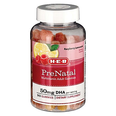 slide 1 of 1, H-E-B Prenatal Multivitamin Gummies, 90 ct