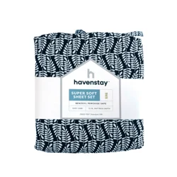 Havenstay Washed Sheets, King, Navy