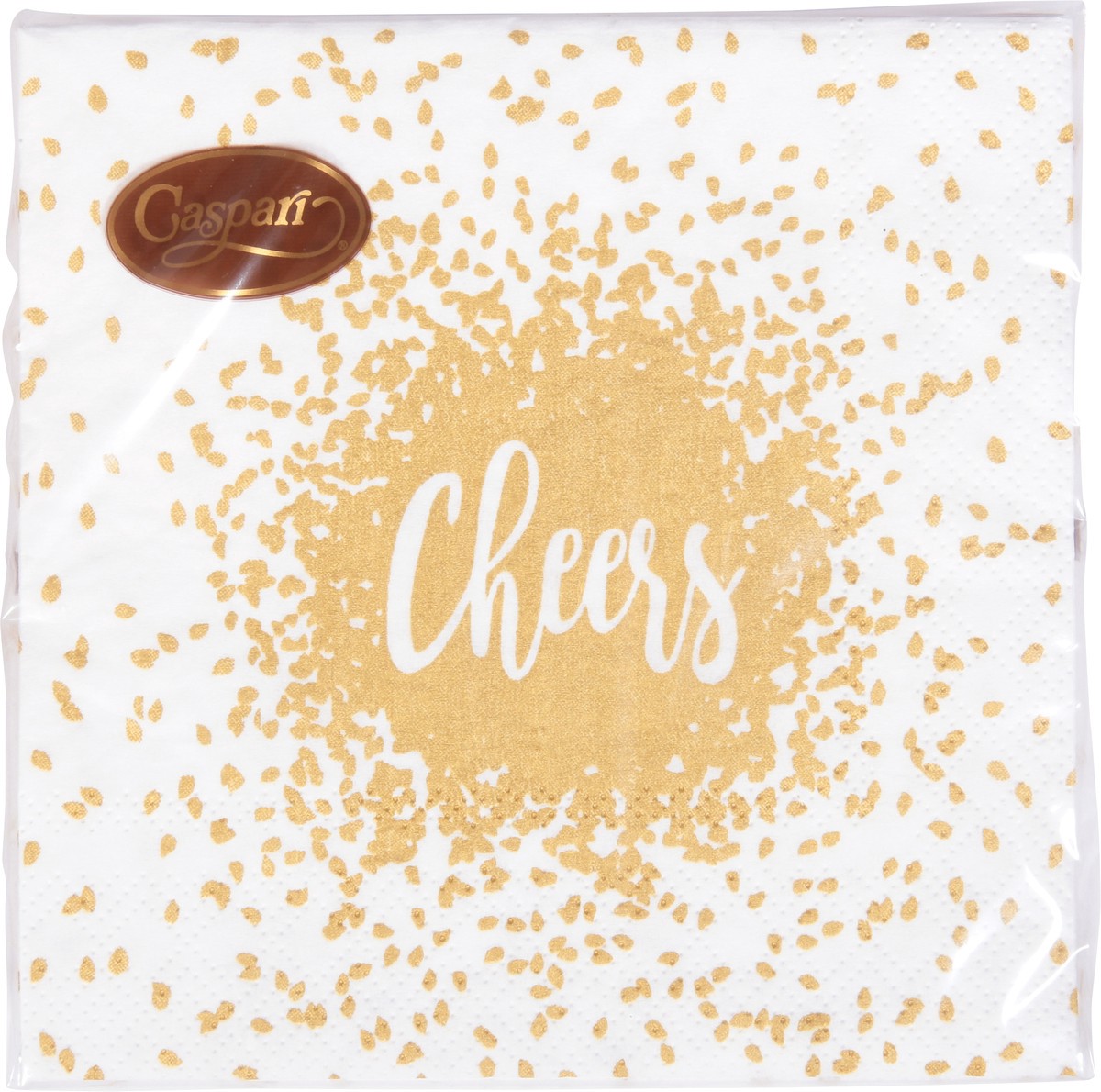 slide 8 of 9, Caspari 3-Ply Cheers Gold Napkins 20 ea, 20 ct