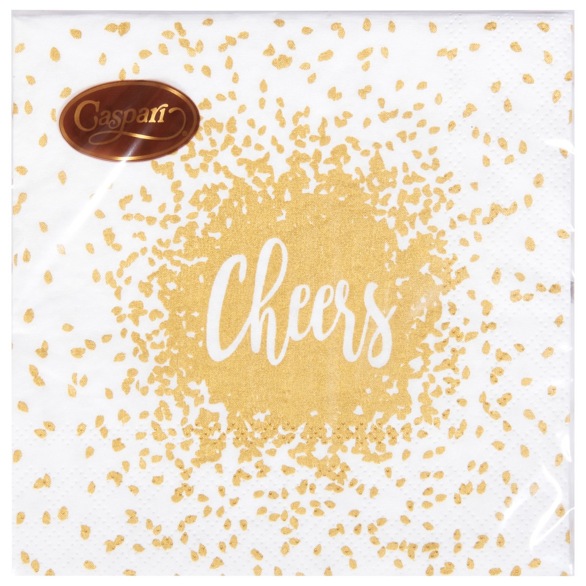 slide 2 of 9, Caspari 3-Ply Cheers Gold Napkins 20 ea, 20 ct