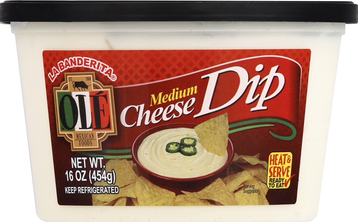 slide 1 of 9, La Banderita Ole Medium Cheese Dip, 16 oz