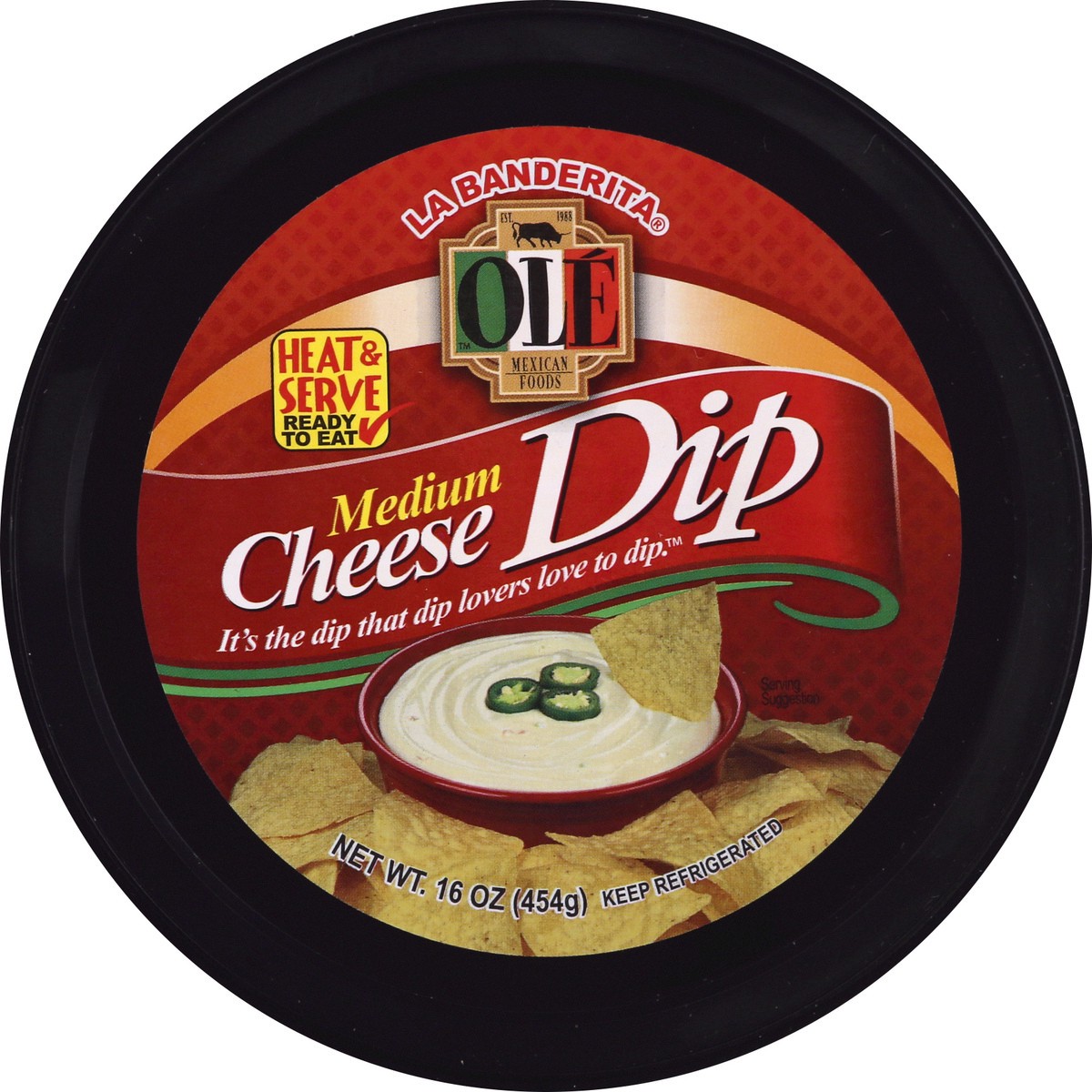 slide 9 of 9, La Banderita Ole Medium Cheese Dip, 16 oz