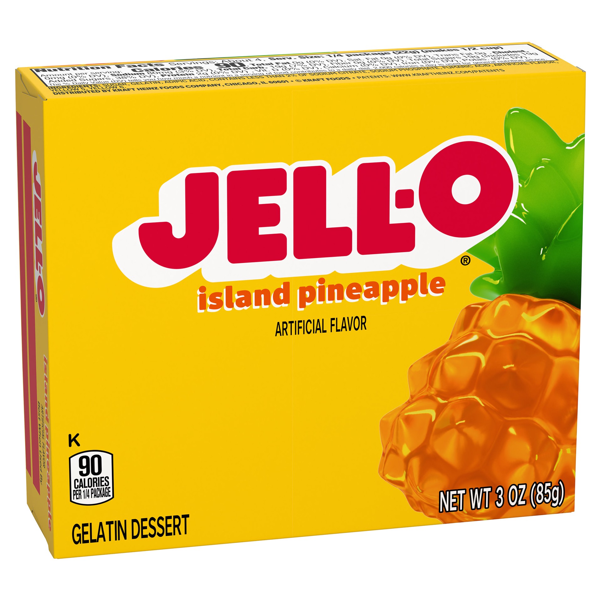 slide 2 of 5, Jell-O Island Pineapple Artificially Flavored Gelatin Dessert Mix, 3 oz Box, 3 oz