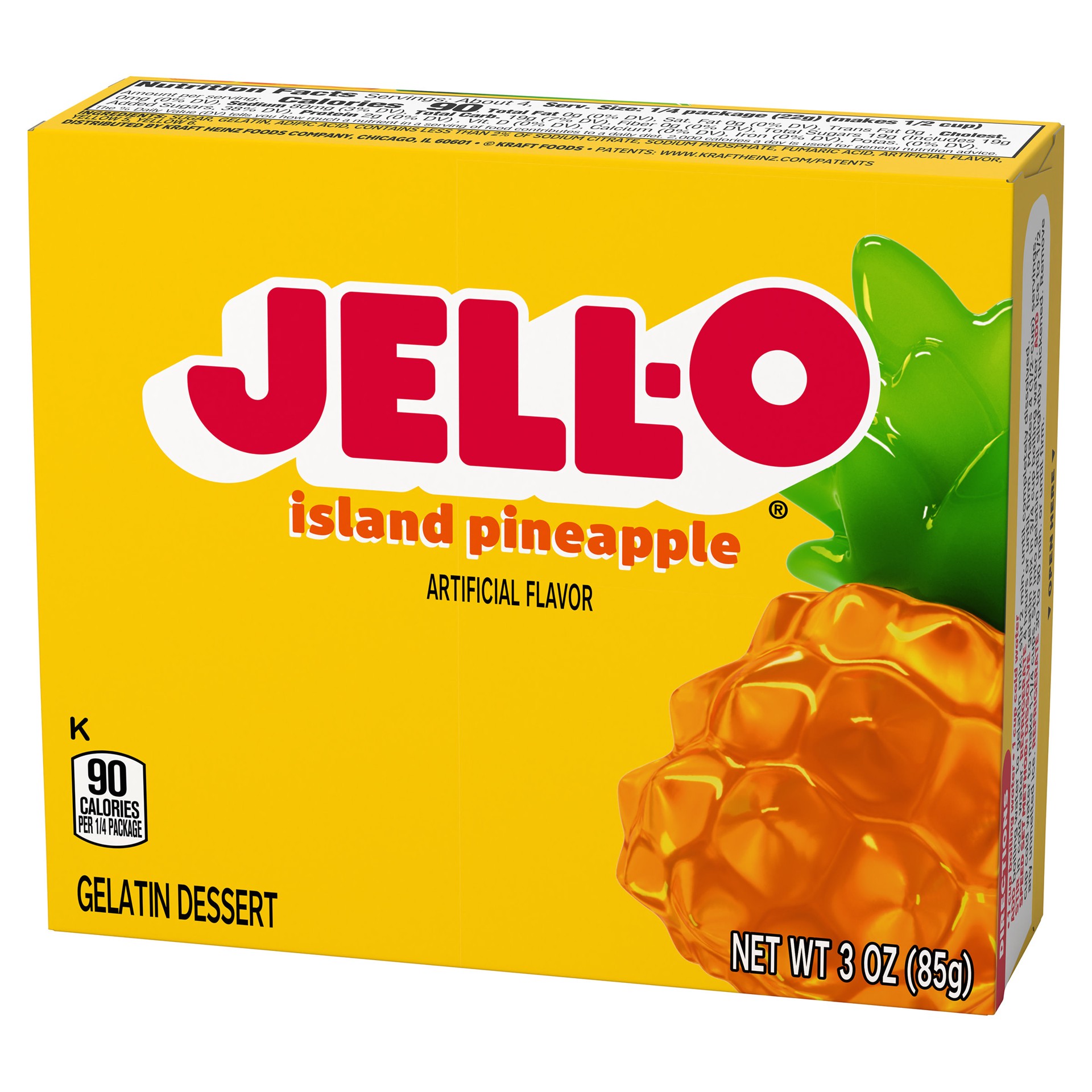 slide 3 of 5, Jell-O Island Pineapple Artificially Flavored Gelatin Dessert Mix, 3 oz Box, 3 oz