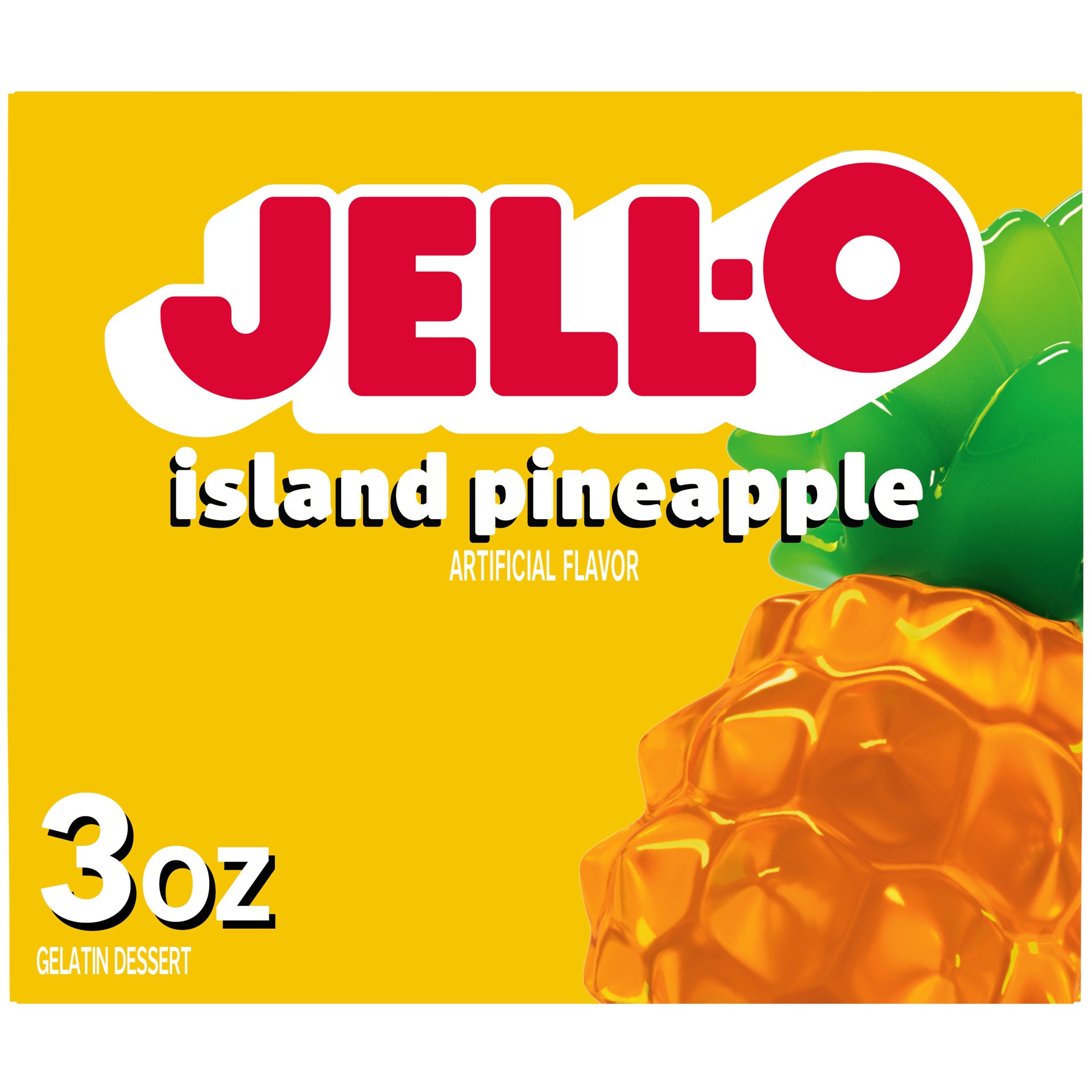 slide 1 of 5, Jell-O Island Pineapple Artificially Flavored Gelatin Dessert Mix, 3 oz Box, 3 oz