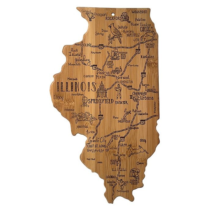 slide 1 of 1, Totally Bamboo Illinois Destination Cutting Board, 1 ct