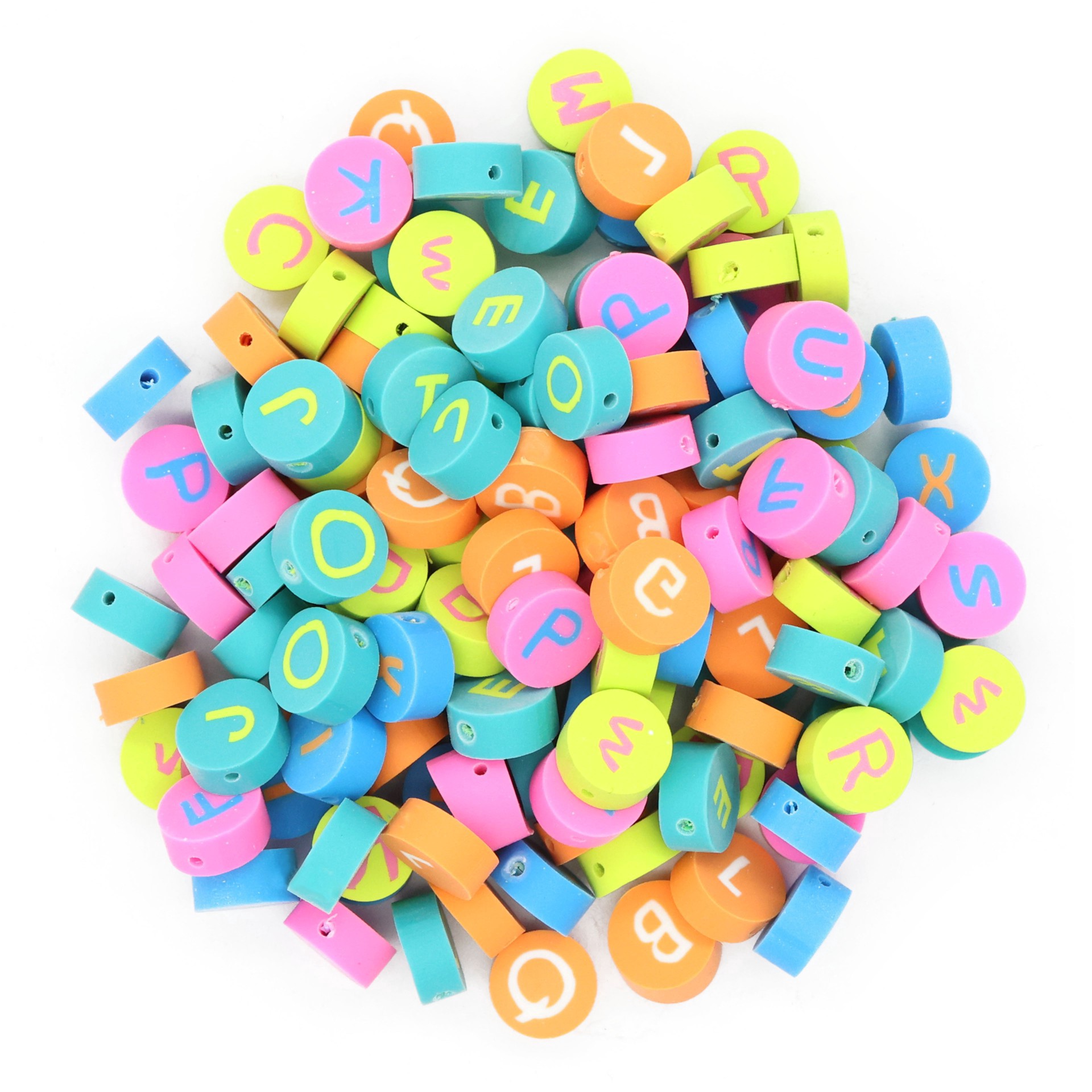 slide 4 of 4, Mixed Neon Clay Alphabet Beads By Creatology, 10 mm