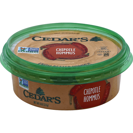 slide 3 of 3, Cedar's All Natural Chipotle Hommus, 8 oz