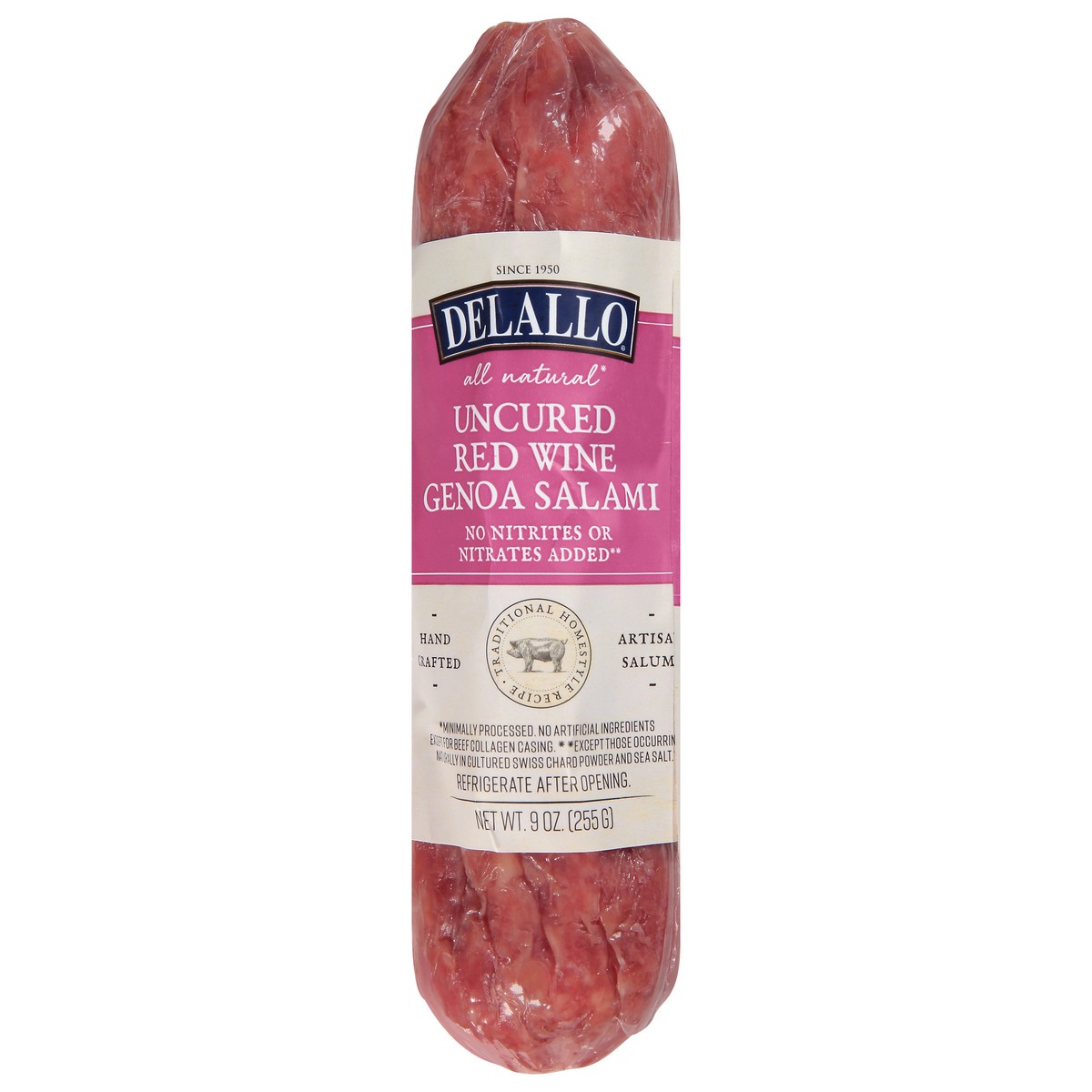 slide 11 of 14, DeLallo Uncured Red Wine Genoa Salami, 1 ct