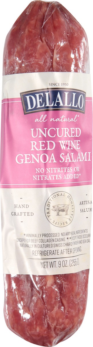 slide 8 of 14, DeLallo Uncured Red Wine Genoa Salami, 1 ct