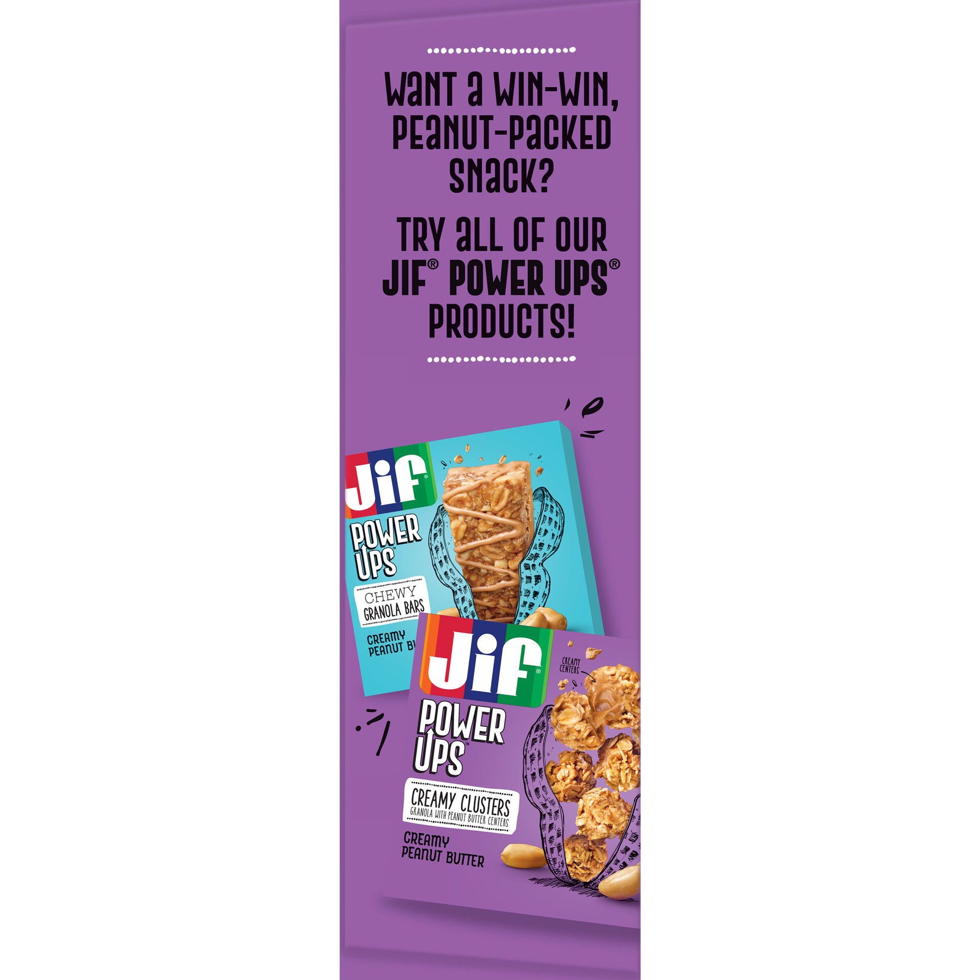 slide 4 of 5, Jif Power Ups Chocolate Chip Peanut Butter Clusters, 6.5-Ounce, 5 Count, 6.5 oz