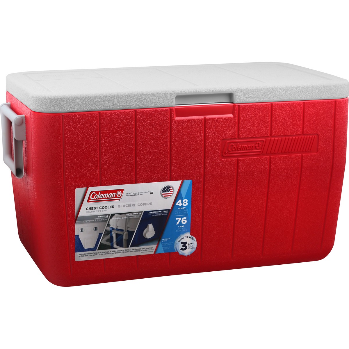 slide 2 of 8, Coleman Performance Cooler - Red, 48 qt