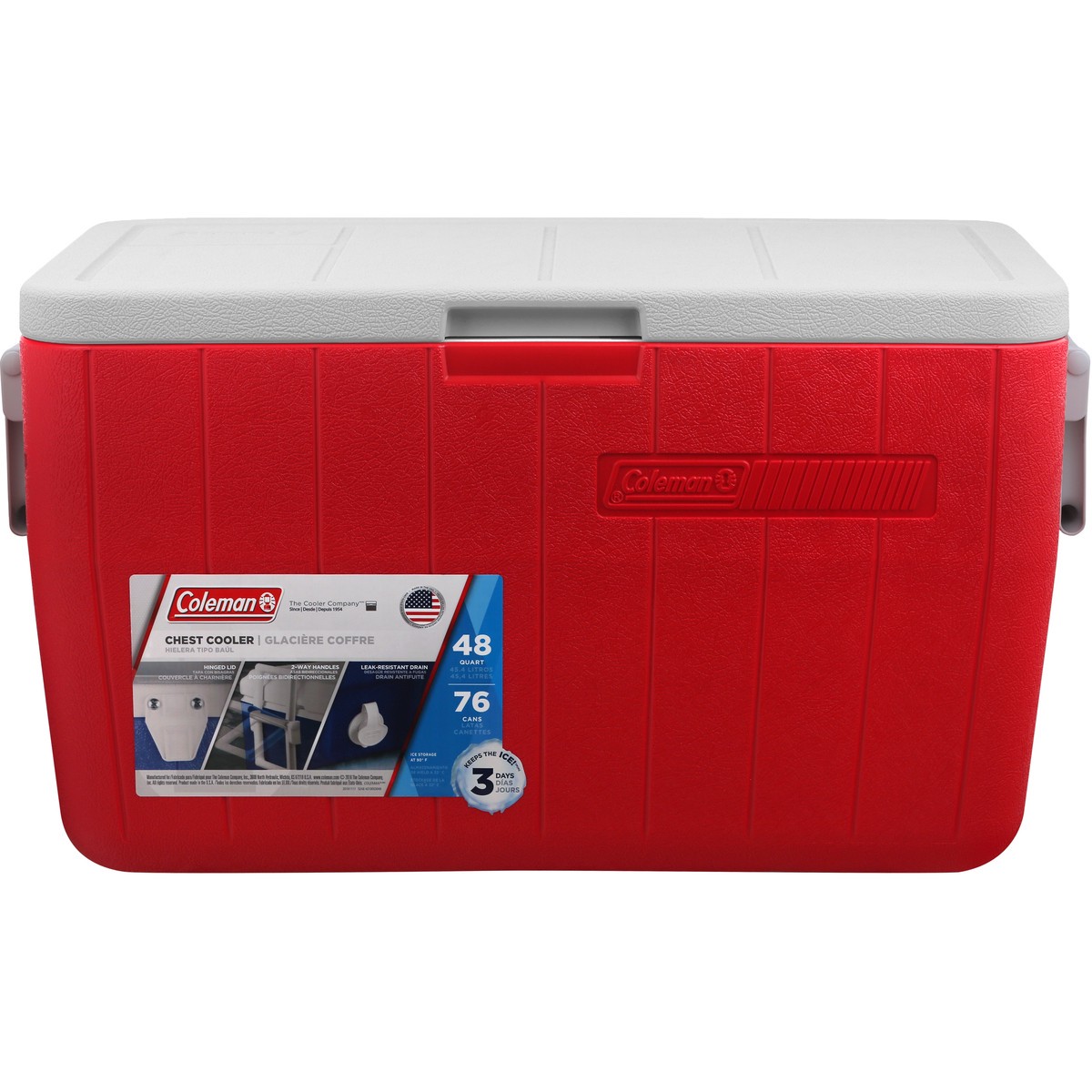 slide 1 of 8, Coleman Performance Cooler - Red, 48 qt