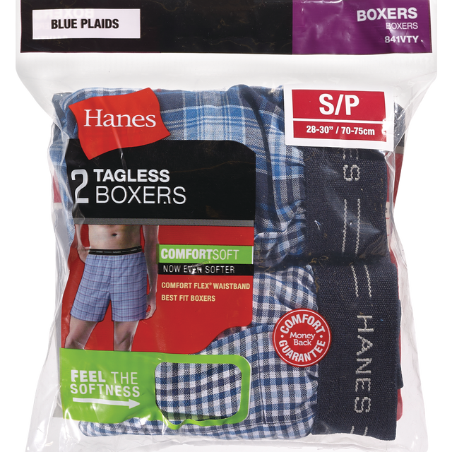 slide 1 of 1, Hanes Mens Boxers-Small, 2 ct