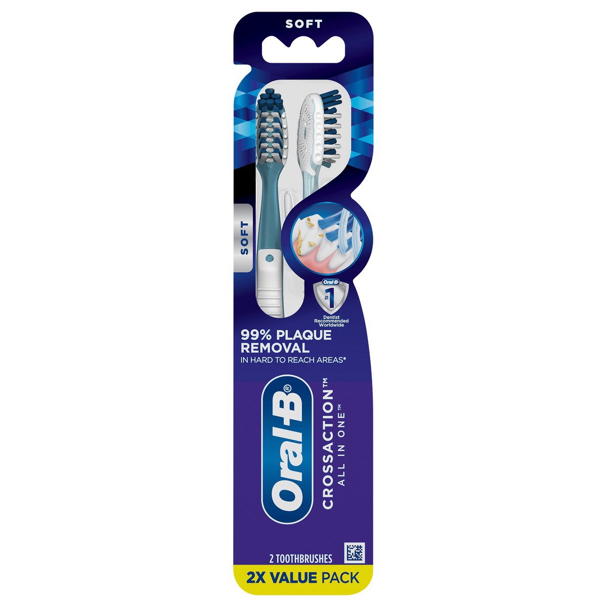 slide 1 of 135, Oral-B CrossAction Soft Toothbrush - 2ct, 2 ct
