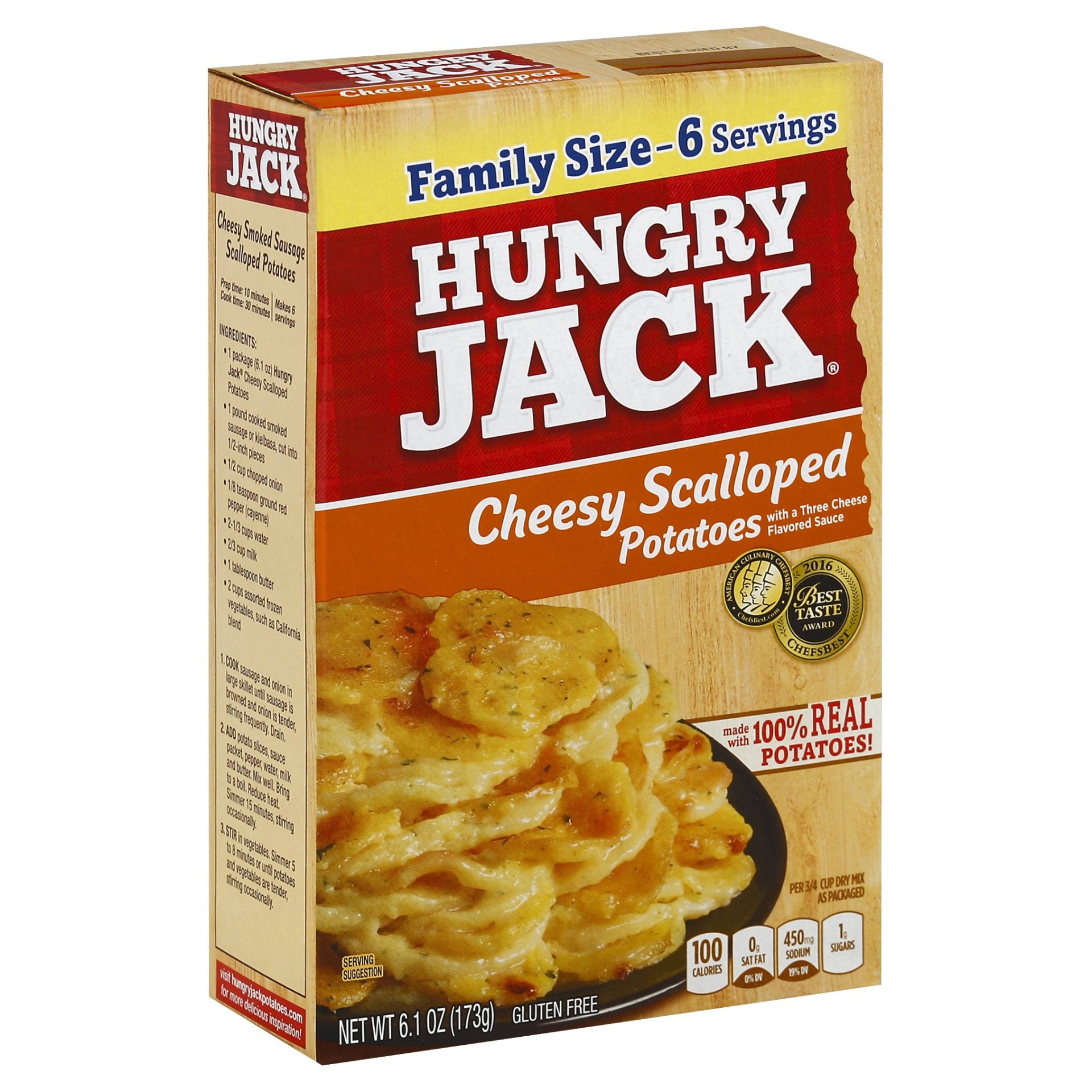 slide 1 of 6, Hungry Jack Cheesy Scalloped Potatoes, 6.1 oz