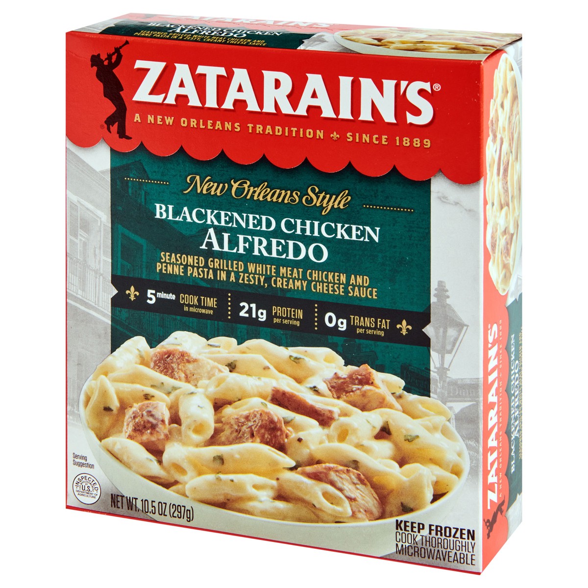 slide 2 of 13, Zatarain's Frozen Meal - Blackened Chicken Alfredo, 10.5 oz