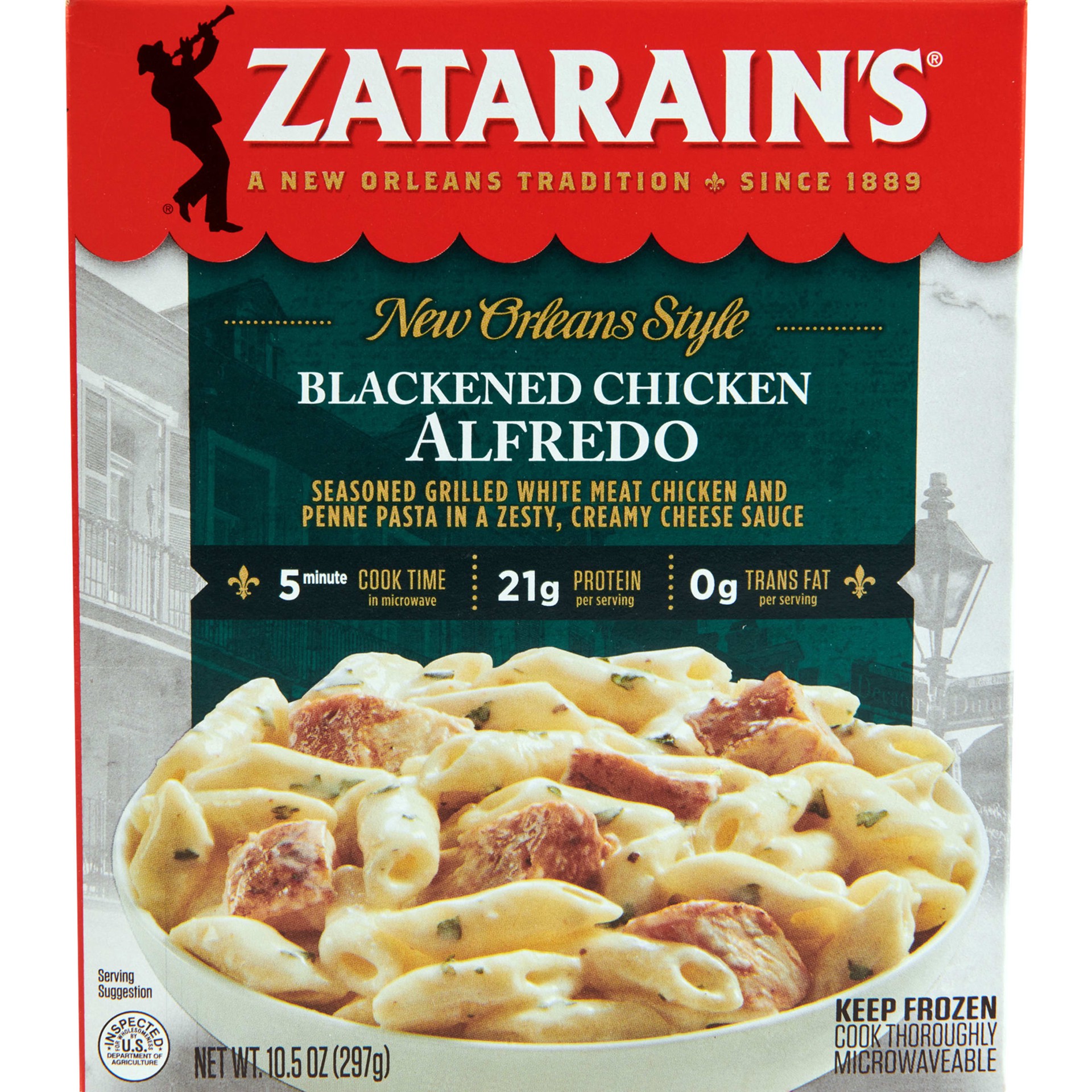 slide 1 of 13, Zatarain's Frozen Meal - Blackened Chicken Alfredo, 10.5 oz