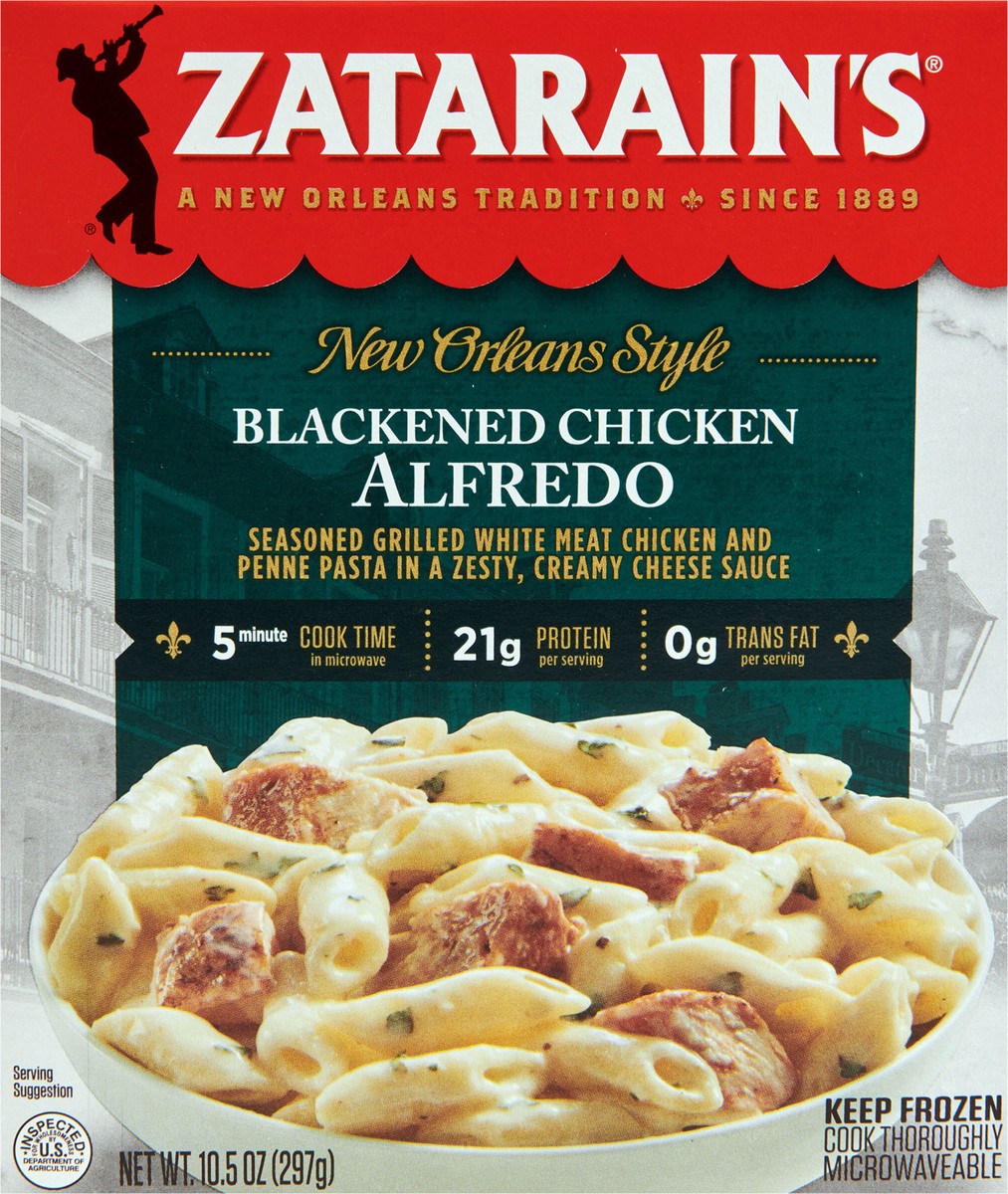 slide 9 of 13, Zatarain's Frozen Meal - Blackened Chicken Alfredo, 10.5 oz
