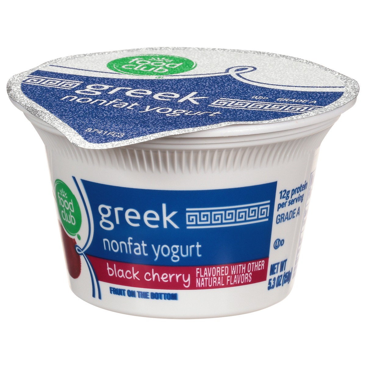 slide 3 of 11, Food Club Black Cherry Fruit On The Bottom Greek Nonfat Yogurt, 5.3 oz