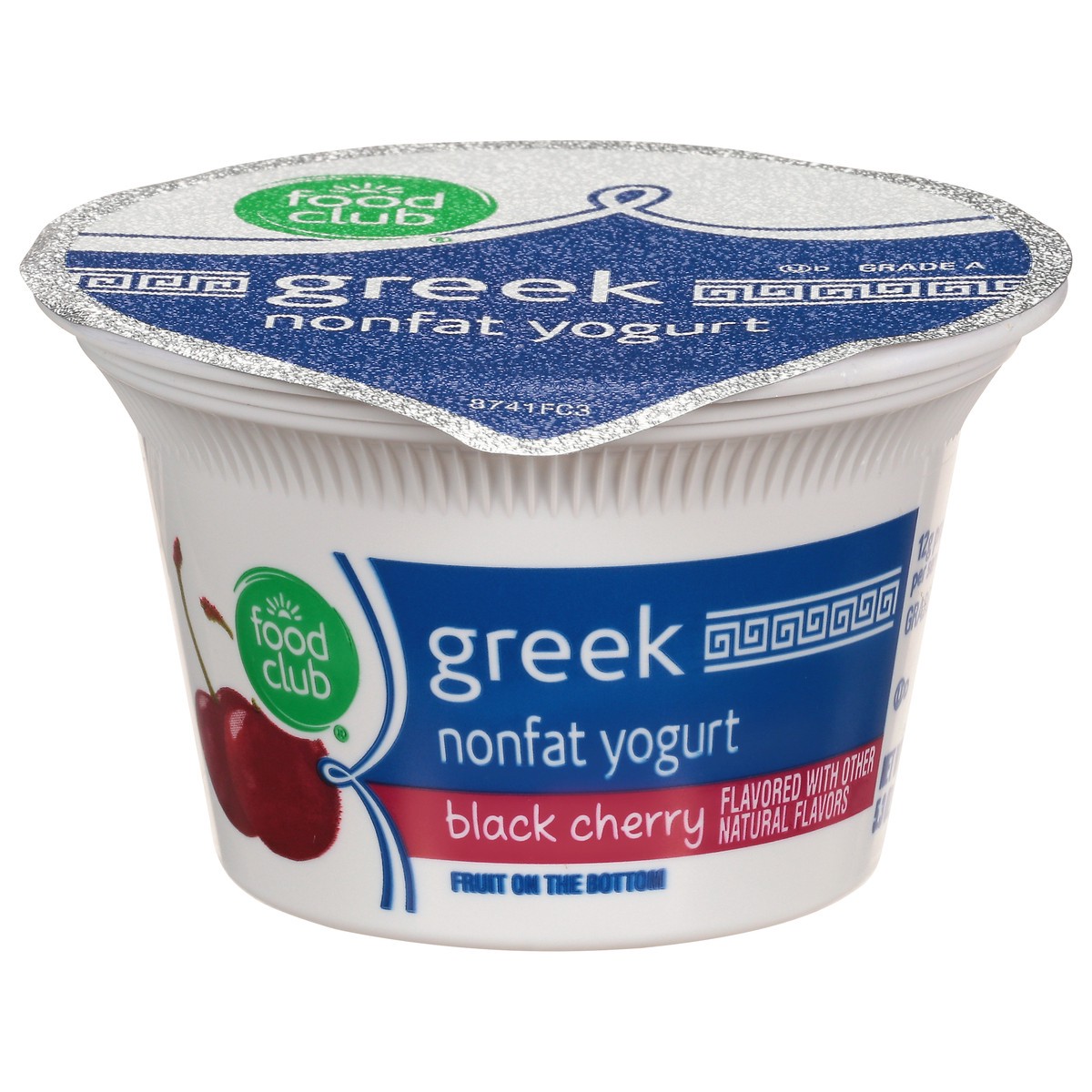 slide 1 of 11, Food Club Black Cherry Fruit On The Bottom Greek Nonfat Yogurt, 5.3 oz