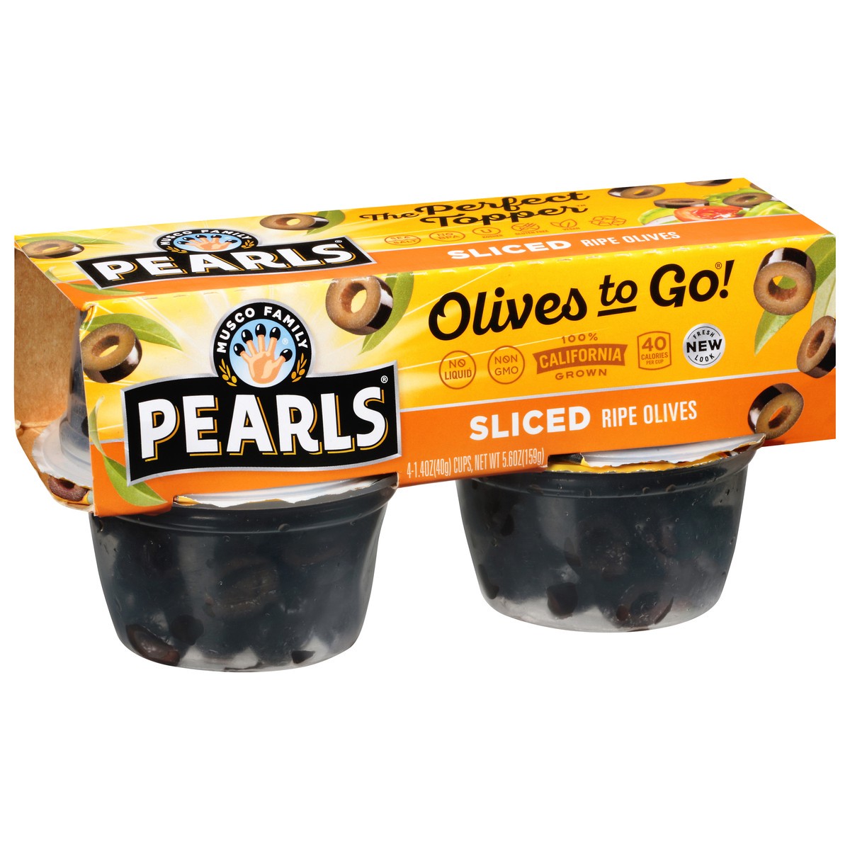 slide 5 of 9, Pearls Olives-to-Go Sliced Ripe Black Olives - 5.6oz/4ct, 4 ct
