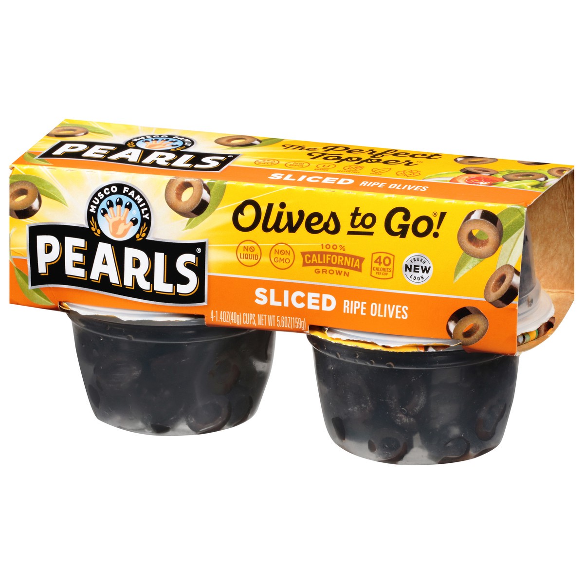 slide 2 of 9, Pearls Olives-to-Go Sliced Ripe Black Olives - 5.6oz/4ct, 4 ct
