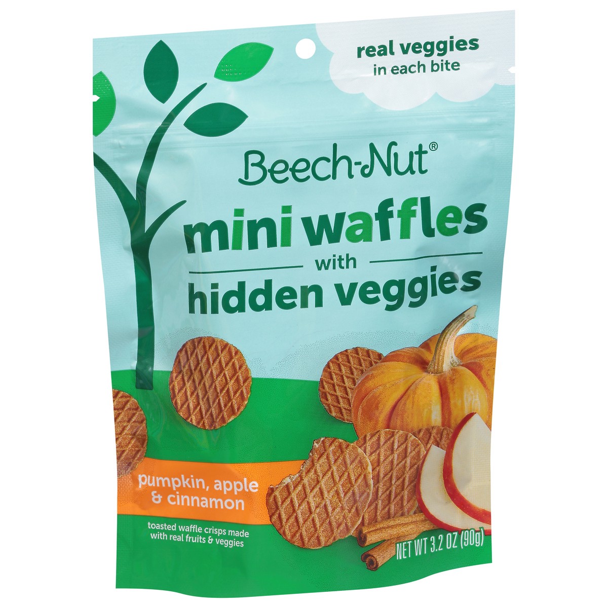 slide 9 of 13, Beech-Nut Pumpkin, Apple & Cinnamon Waffles with Hidden Veggies Mini 3.2 oz, 3.2 oz
