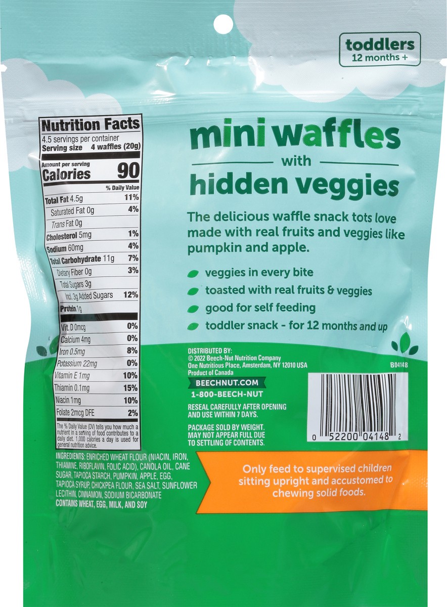 slide 11 of 13, Beech-Nut Pumpkin, Apple & Cinnamon Waffles with Hidden Veggies Mini 3.2 oz, 3.2 oz