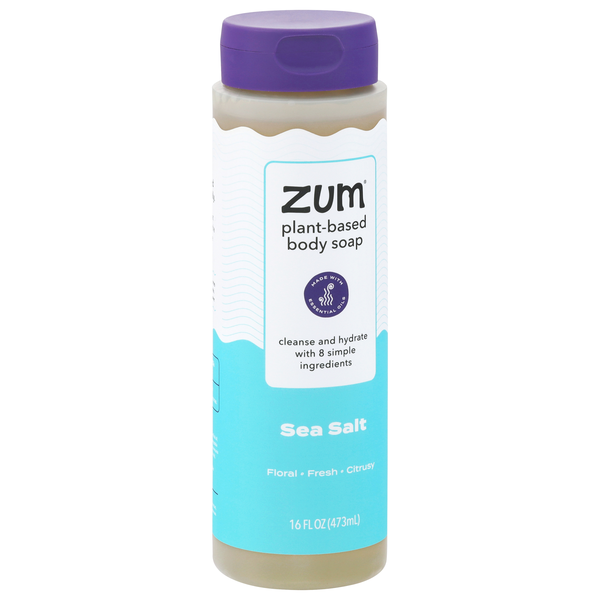 slide 1 of 1, Zum Body Wash Sea Salt, 16 fl oz