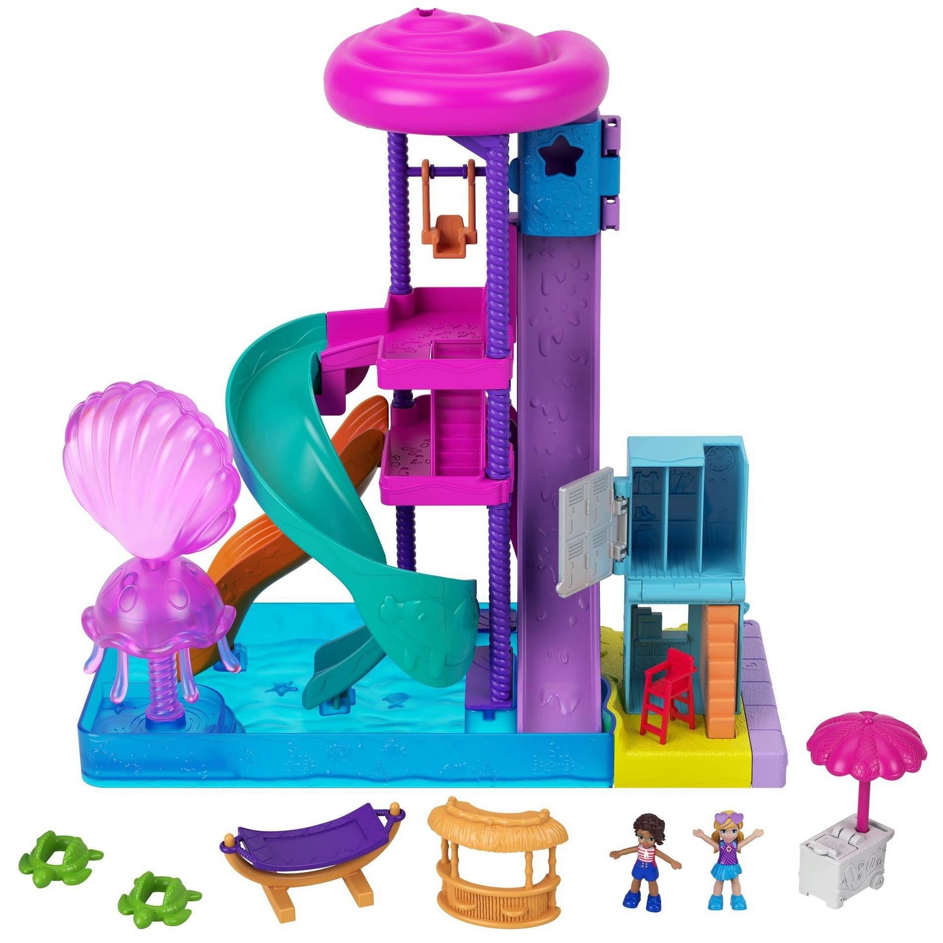 slide 1 of 1, Mattel Polly Pocket Pollyville Super Slidin'Water Park, 1 ct