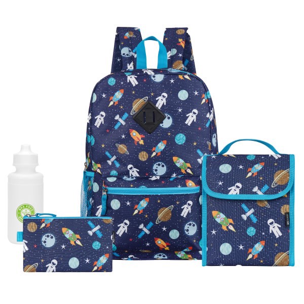 slide 1 of 9, Quest 4-Piece Backpack Combo, Navy Space, 4 pc