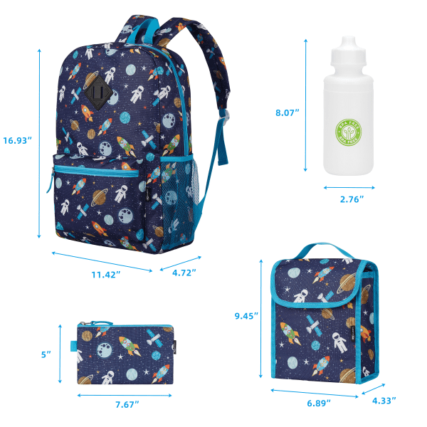 slide 5 of 9, Quest 4-Piece Backpack Combo, Navy Space, 4 pc