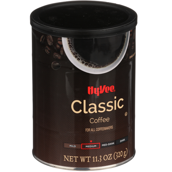 slide 1 of 1, Hy-vee Medium Roast Classic 100% Ground Coffee - 11.3 oz, 11.3 oz