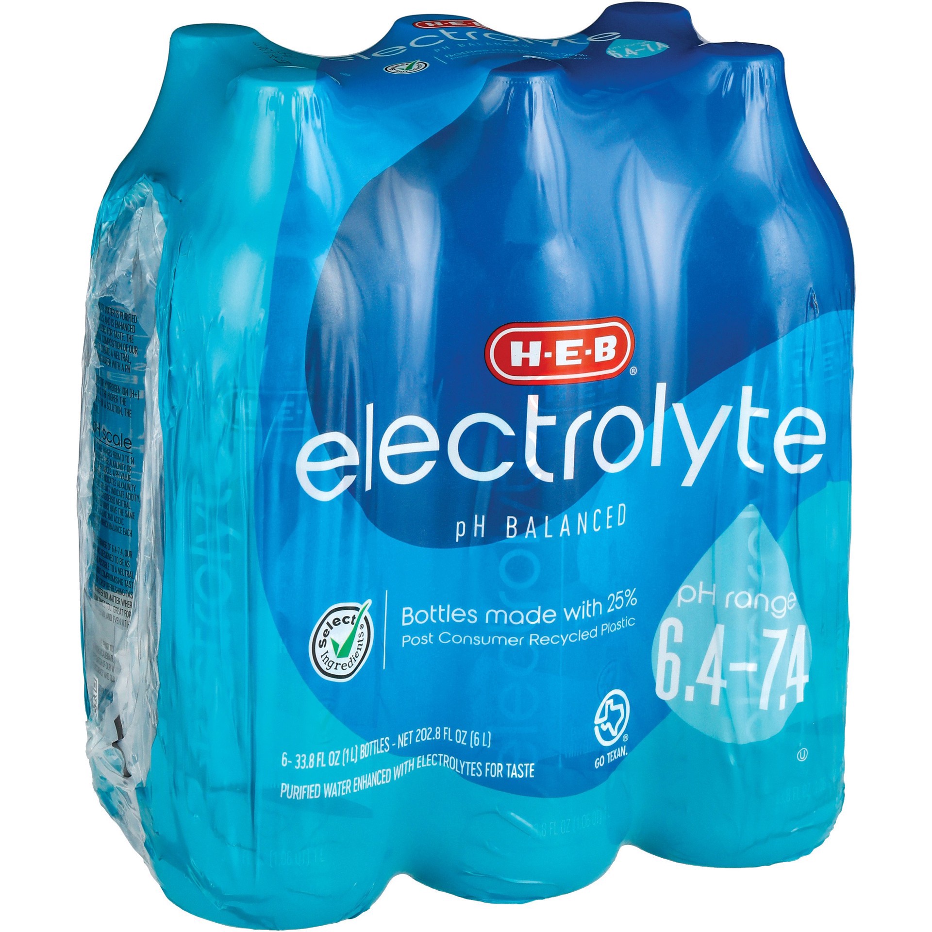 slide 1 of 1, H-E-B Electrolyte Water - 6 ct, 6 ct