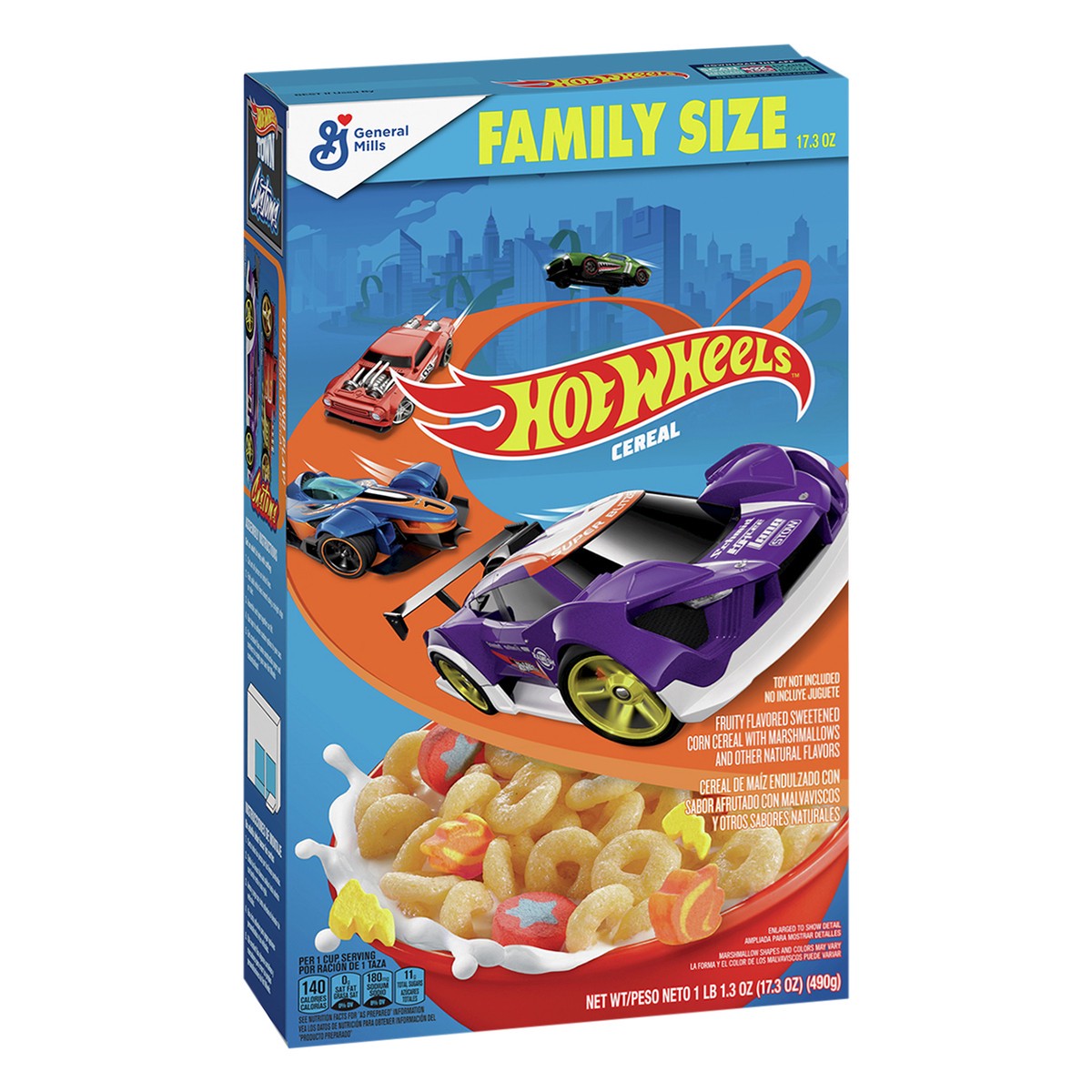 slide 2 of 9, Hot Wheels Breakfast Cereal with Marshmallows, Family Size, 17.3 OZ, 17.3 oz