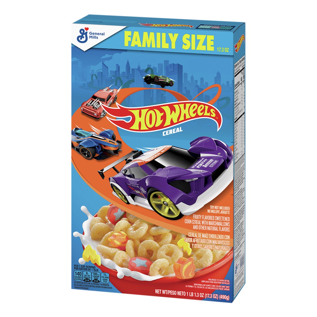 slide 3 of 9, Hot Wheels Breakfast Cereal with Marshmallows, Family Size, 17.3 OZ, 17.3 oz