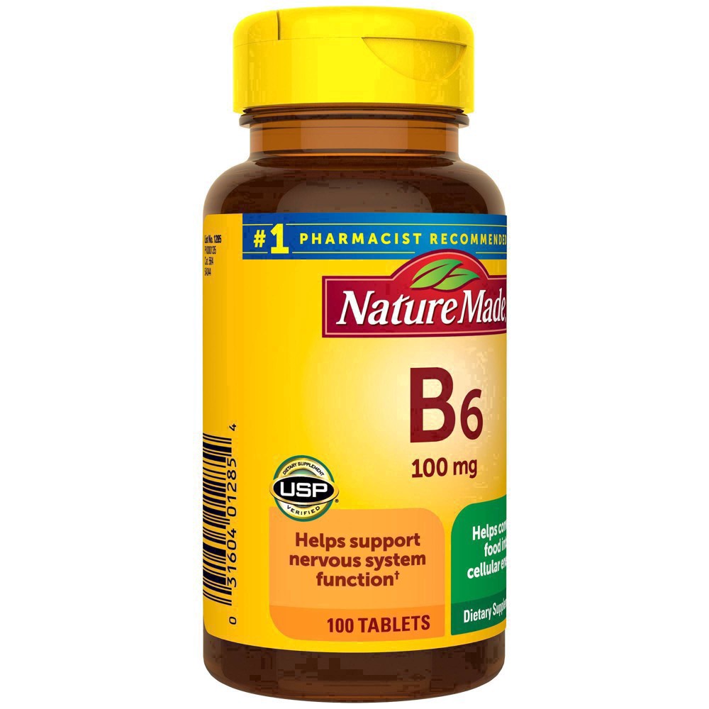 slide 18 of 69, Nature Made Vitamin B6 100 mg, B6 Vitamins for Energy Metabolism Support, 100 Tablets, 100 Day Supply, 100 ct