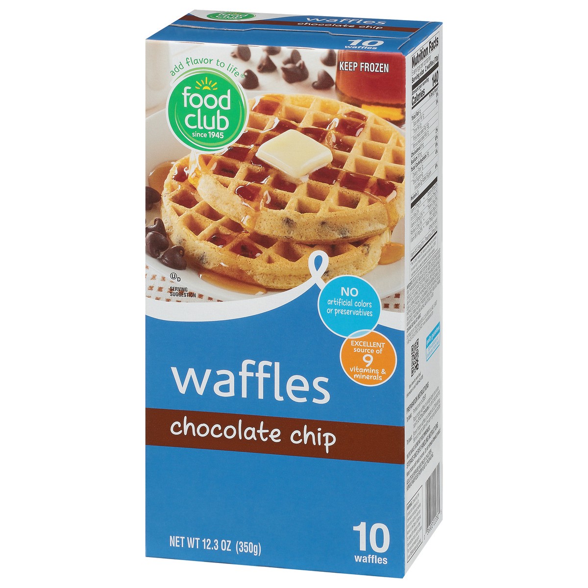 slide 2 of 14, Food Club Chocolate Chip Waffles 10 ea, 10 ct