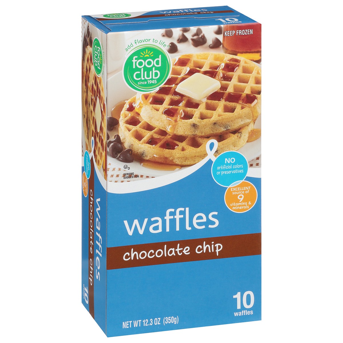 slide 11 of 14, Food Club Chocolate Chip Waffles 10 ea, 10 ct