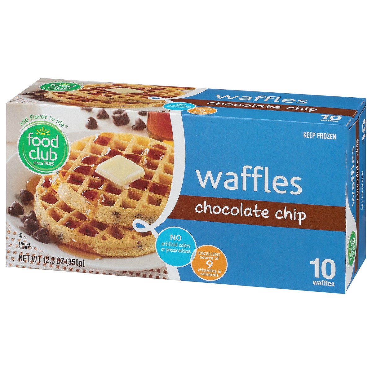 slide 14 of 14, Food Club Chocolate Chip Waffles 10 ea, 10 ct