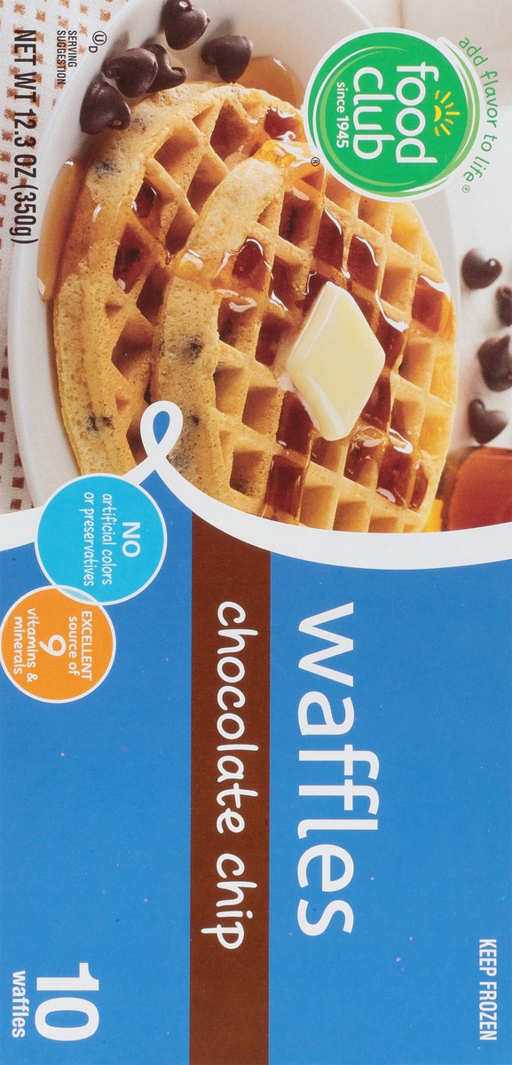 slide 5 of 14, Food Club Chocolate Chip Waffles 10 ea, 10 ct